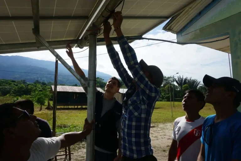 Solar panel installation in the Amazon powered by csr charity donations
