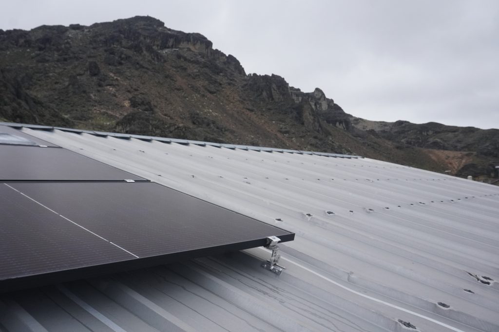 Solar panel installed at the roof of a house