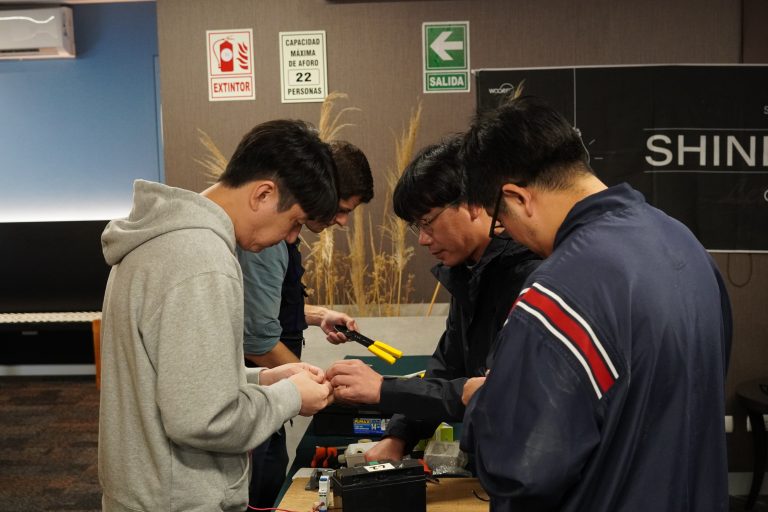 volunteers installed solar panels