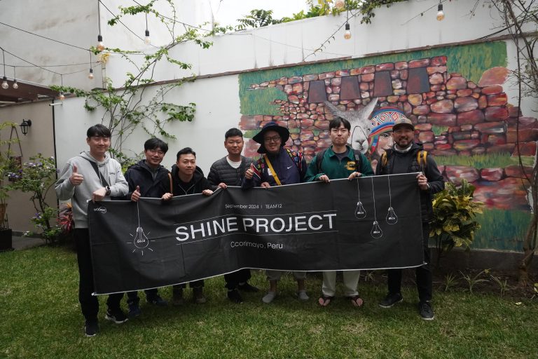 volunteers installed solar panels