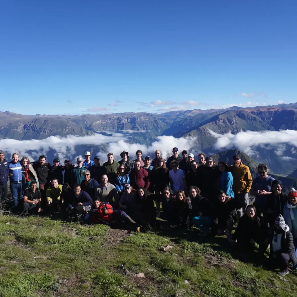Group of Canadian student volunteers in the Andes, part of LUTW’s Empower International Academic Solar Program funded by csr charity donations