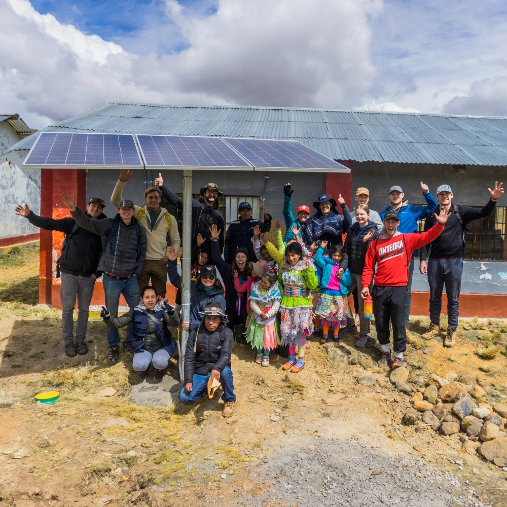 solar charity csr LUTW team with Western Colorado University in Peru after installation